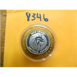 .999 Fine silver casino $10 token/strike ASW= .60 oz.