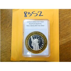 .999 Fine silver casino $10 token/strike ASW= .60 oz.