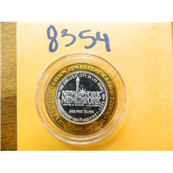 .999 Fine silver casino $10 token/strike ASW= .60 oz.