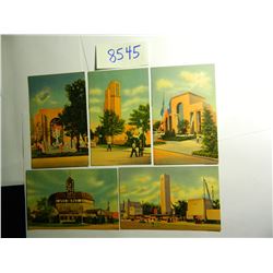Five (5) 1936 Texas Centennial Exposition Postcards, Dallas. All One Money