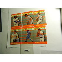 1989 Fleer, For The Record Baseball Insert Set, Six cards All One Money incl.