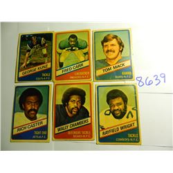 Six (6) Scarce 1976 Topps Town Talk Bread All Star Series Football Cards, All One Money