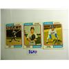 Image 1 : Three (3) 1974 Dodgers Baseball Cards: Davey Lopes, Tommy John & Ron Cey. All One Money
