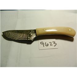 Damascus Steel Blade, Skinner White Smooth Bone, DM1080BO, NEW