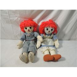 ANTIQUE VINTAGE RAGGEDY ANN ANDY DOLL SET