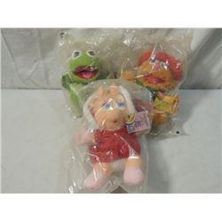 3 1988 MCDONALDS MUPPETS DOLLS PIGGY KERMIT