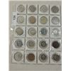 Image 1 : FULL SHEET 20 COIN FOREIGN LOT MIXED YEARS