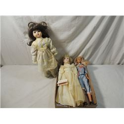 3 VINTAGE DOLLS PORCELAIN HERITAGE MEGO RENE