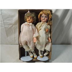TWO VINTAGE HARD PLASTIC DOLLS SLEEP EYES