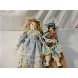 TWO VINTAGE PORCELAIN DOLLS COLLECTOR