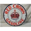 Image 1 : VINTAGE RED CROWN GASOLINE TIN SIGN ENAMEL