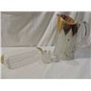 Image 1 : GOLD FLASH PRESSED GLASS PITCHER TOOTHPICK MORE