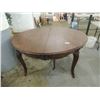 Image 1 : OVAL DINING TABLE NICELY CARVED 58" X 46"