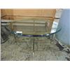 Image 1 : OVAL CONTEMPORARY GLASS TOP COFFEE TABLE