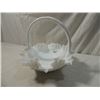 Image 2 : LARGE FENTON MILK GLASS BASKET RUFFLED EDGE
