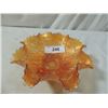 Image 1 : CARNIVAL GLASS AMBER GOLD FOOTED BOWL