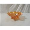 Image 2 : CARNIVAL GLASS AMBER GOLD FOOTED BOWL