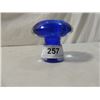 Image 1 : BLUE MUSHROOM PAPER WEIGHT HAND BLOWN