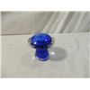 Image 3 : BLUE MUSHROOM PAPER WEIGHT HAND BLOWN