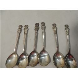 6 SILVERPLATE SILVER PLATE CHARACTER SPOONS