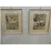 Image 1 : NICE VINTAGE FRAMED ART PRINT PAIR 13" X 15" EACH