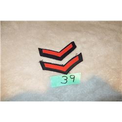 2 Royal Canadian Navy 3-8 year chevrons red w/ black background