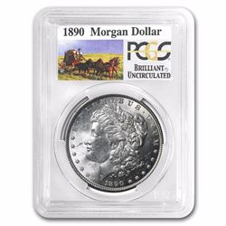 1890 PCGS GRADED Stage Coach Silver Dollar BU RARE STAGECOACH SERIES