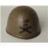 Image 1 : Italian WW II era metal helmet in very good  condition with liner, chin strap, netting and  majority