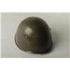Image 1 : Italian WW II era metal helmet in very good  condition with liner, chin strap and majority of  origi