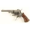 Image 1 : French pinfire revolver, 7.65mm caliber, 3.5”  octagon barrel, S/N 22, wood grips in overall fair  t