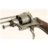 Image 3 : French pinfire revolver, 7.65mm caliber, 3.5”  octagon barrel, S/N 22, wood grips in overall fair  t