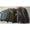 Image 1 : Lot of 5 misc. uniforms; 2 Korean War era shirts  with insignia in good condition; 1 Vietnam era  co