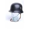 Image 1 : German Nazi era Police helmet with double decals  and liner with chin strap intact. 80%-90% original