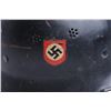 Image 4 : German Nazi era Police helmet with double decals  and liner with chin strap intact. 80%-90% original