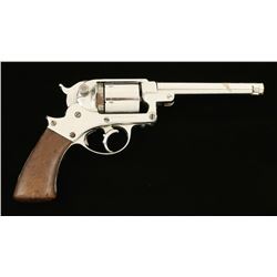 Starr 1858 Army DA Conversion Pistol, .45 cal., 6”  barrel, nickel re-finish, rammer removed, S/N  1