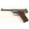 Image 2 : Colt Woodsman semi-automatic pistol, .22LR  caliber, 4.5” barrel, S/N 144393, blued finish,  checker