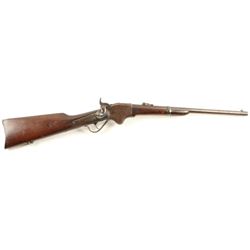 Spencer Model 1860 repeating SRC, .52 caliber, 22”  barrel, S/N 46199, brown patina, wood stocks in