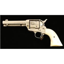 Colt SAA revolver, .45 Colt caliber, 4.75” barrel,  S/N 302955, old re-nickeled finish, period pearl