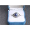 Image 1 : One 18k ladies white gold sapphire and diamond  ring containing oval sapphire weighing 1.75ct and  d
