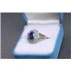 Image 2 : One 18k ladies white gold sapphire and diamond  ring containing oval sapphire weighing 1.75ct and  d