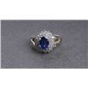 Image 3 : One 18k ladies white gold sapphire and diamond  ring containing oval sapphire weighing 1.75ct and  d