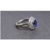 Image 4 : One 18k ladies white gold sapphire and diamond  ring containing oval sapphire weighing 1.75ct and  d