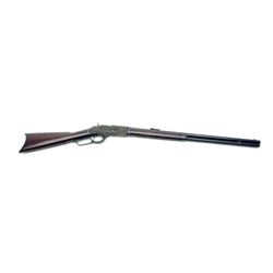 Winchester Model 1873 lever action rifle, .44  caliber, 24” round barrel, thumbprint dust cover,  S/