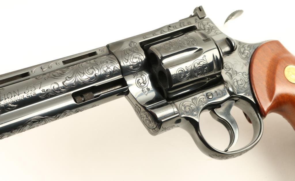 Outstanding engraved Colt Python DA revolver, .357 Magnum caliber, 6 ...