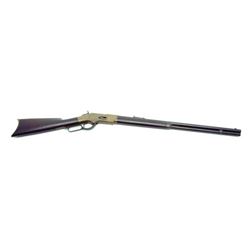 Winchester Model 1866 lever action rifle, .44  caliber, 24” round barrel, brass frame, S/N  147044,