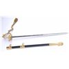 Image 6 : U.S. Naval sword and brass mounted leather  scabbard with etched blade by Hilborn/Hamburger,  Inc., 