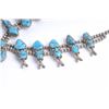 Image 3 : Silver squash blossom necklace with large  turquoise nuggets, approximately 16” hanging  length; fin