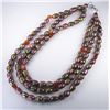 Image 1 : Three stranded chocolate and purple colored pearls  and agate accents. Estimates $300-$500 Nice