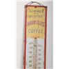 Image 2 : Arbuckles’ Coffee advertising ceramic finished tin  wall thermometer, approximately 19” x  4” overal
