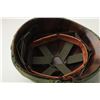 Image 3 : U.S. Vietnam-era helmet with liner and camo cover  in overall very good condition.       Est.:   $75